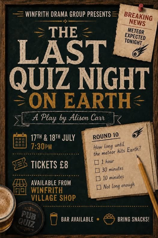 The Last Quiz Night on Earth 17/18 July 2026